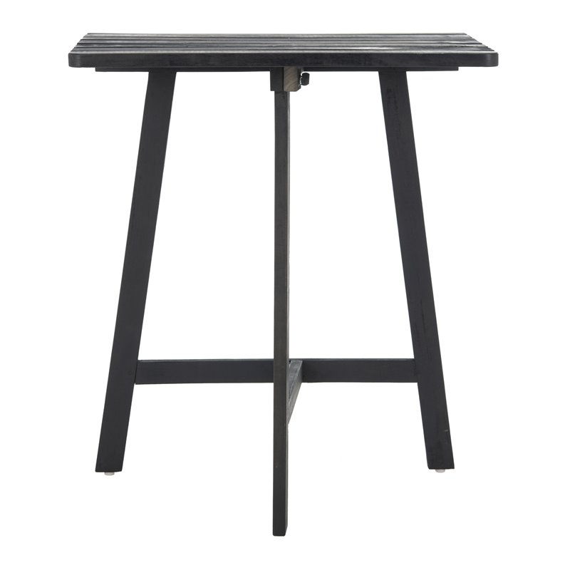 Safavieh Benton Contemporary Acacia Wood Outdoor Balcony Table in Dark Gray