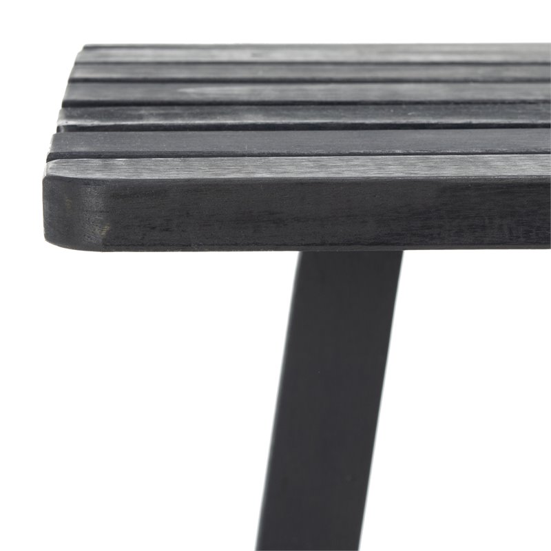 Safavieh Benton Contemporary Acacia Wood Outdoor Balcony Table in Dark Gray