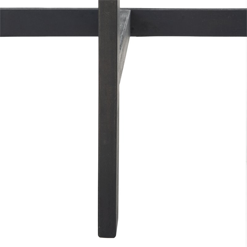 Safavieh Benton Contemporary Acacia Wood Outdoor Balcony Table in Dark Gray