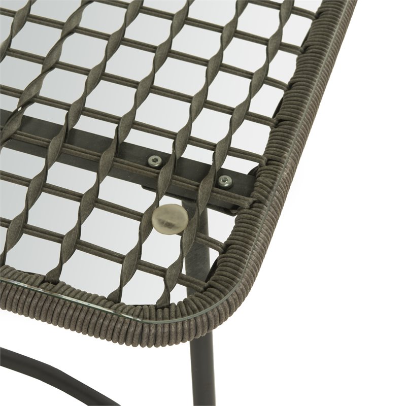 Safavieh Benjin 4-Piece Rattan/Polyester Outdoor Living Set in Gray/White