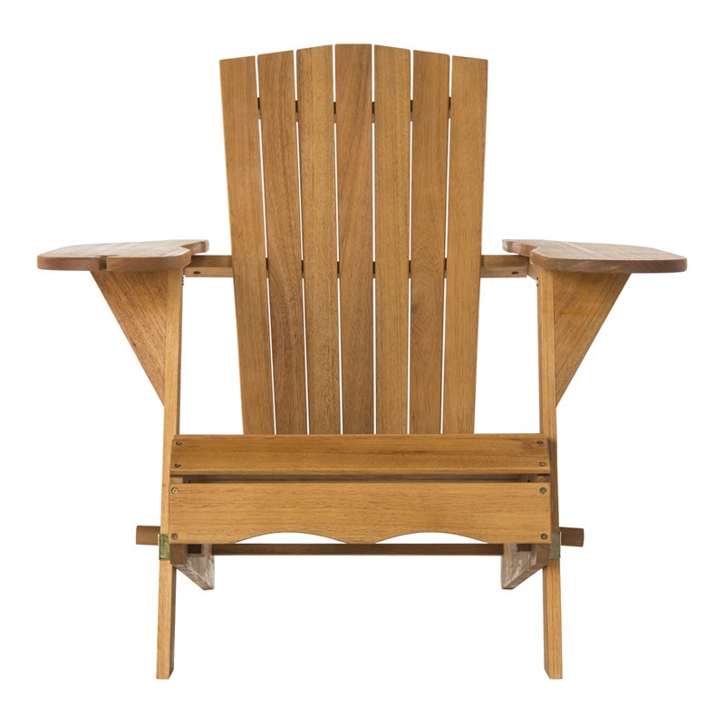Safavieh Breetel Eucalyptus Wood Outdoor Adirondack Chairs in Natural (Set of 2)