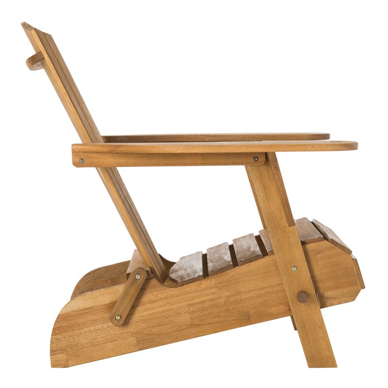 Safavieh Breetel Eucalyptus Wood Outdoor Adirondack Chairs in Natural (Set of 2)