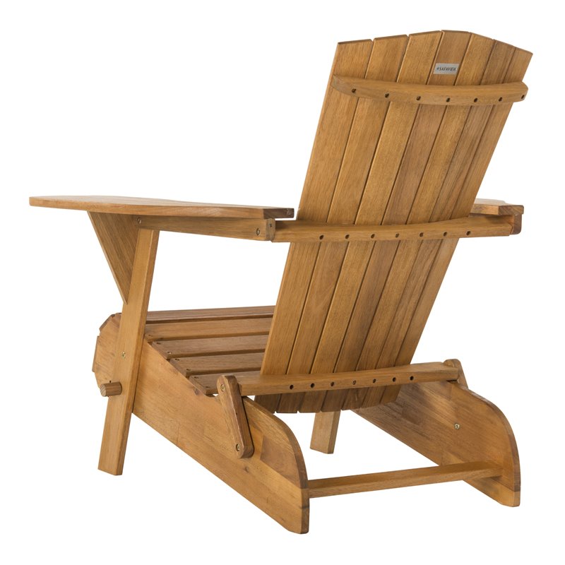 Safavieh Breetel Eucalyptus Wood Outdoor Adirondack Chairs in Natural (Set of 2)