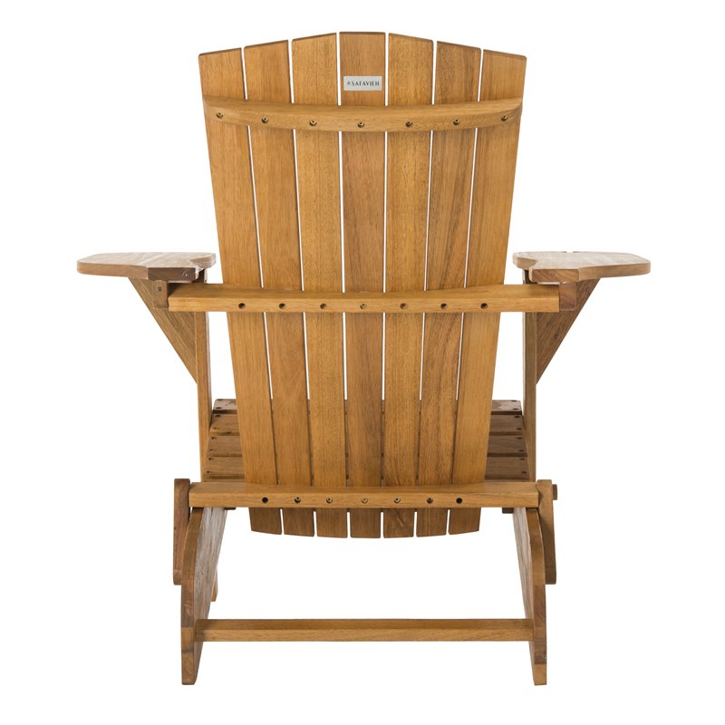Safavieh Breetel Eucalyptus Wood Outdoor Adirondack Chairs in Natural (Set of 2)