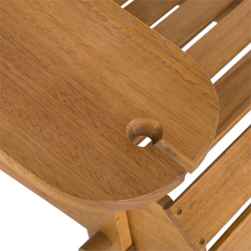 Safavieh Breetel Eucalyptus Wood Outdoor Adirondack Chairs in Natural (Set of 2)