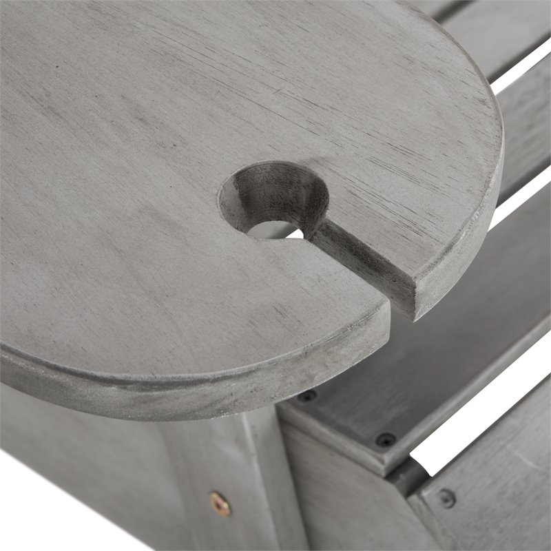 Safavieh Breetel Eucalyptus Wood Outdoor Adirondack Chairs in Gray (Set of 2)