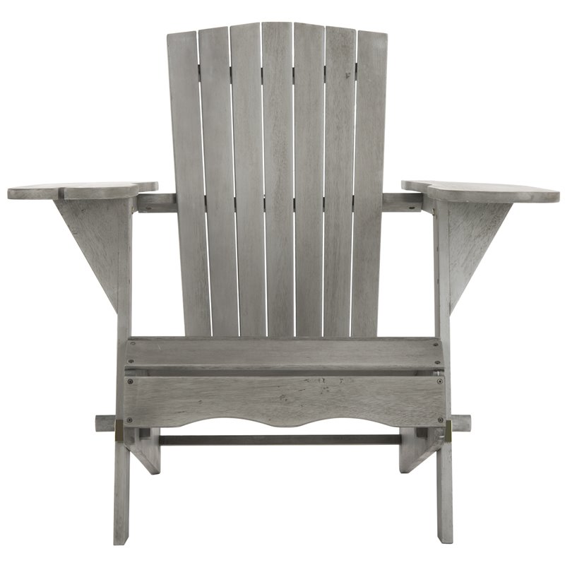 Safavieh Breetel Eucalyptus Wood Outdoor Adirondack Chairs in Gray (Set of 2)