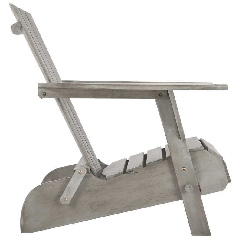 Safavieh Breetel Eucalyptus Wood Outdoor Adirondack Chairs in Gray (Set of 2)