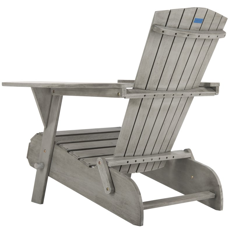 Safavieh Breetel Eucalyptus Wood Outdoor Adirondack Chairs in Gray (Set of 2)