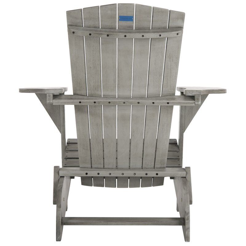 Safavieh Breetel Eucalyptus Wood Outdoor Adirondack Chairs in Gray (Set of 2)