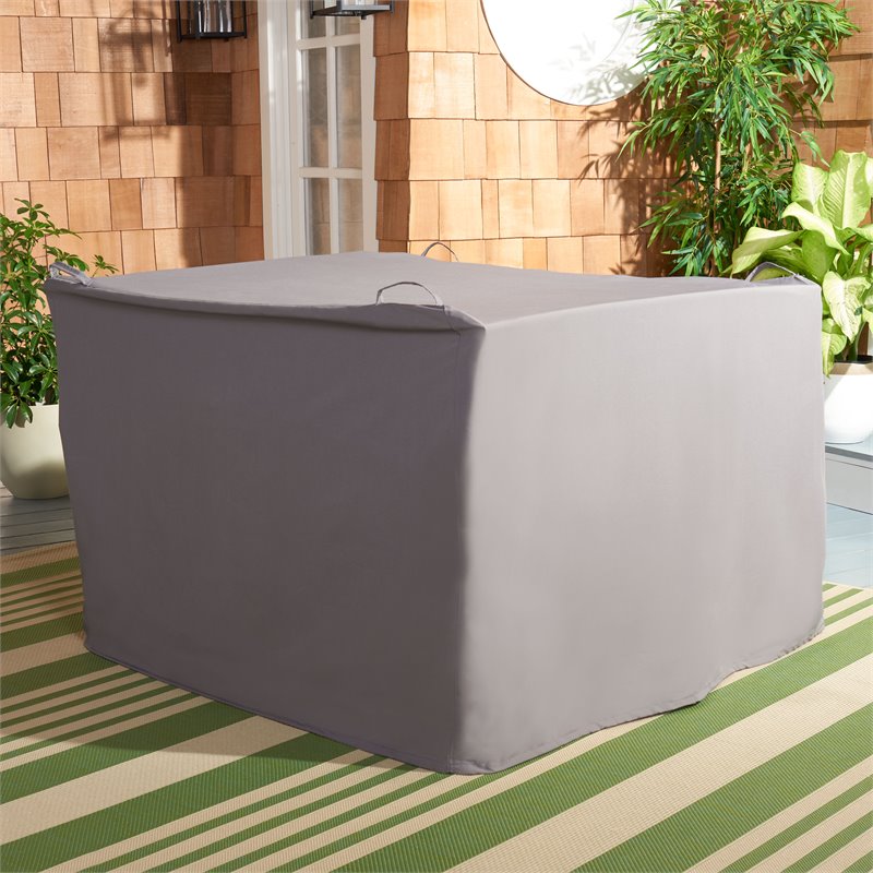 Safavieh Rocklin 4-Piece Polyester Fabric Outdoor Set Cover in Gray