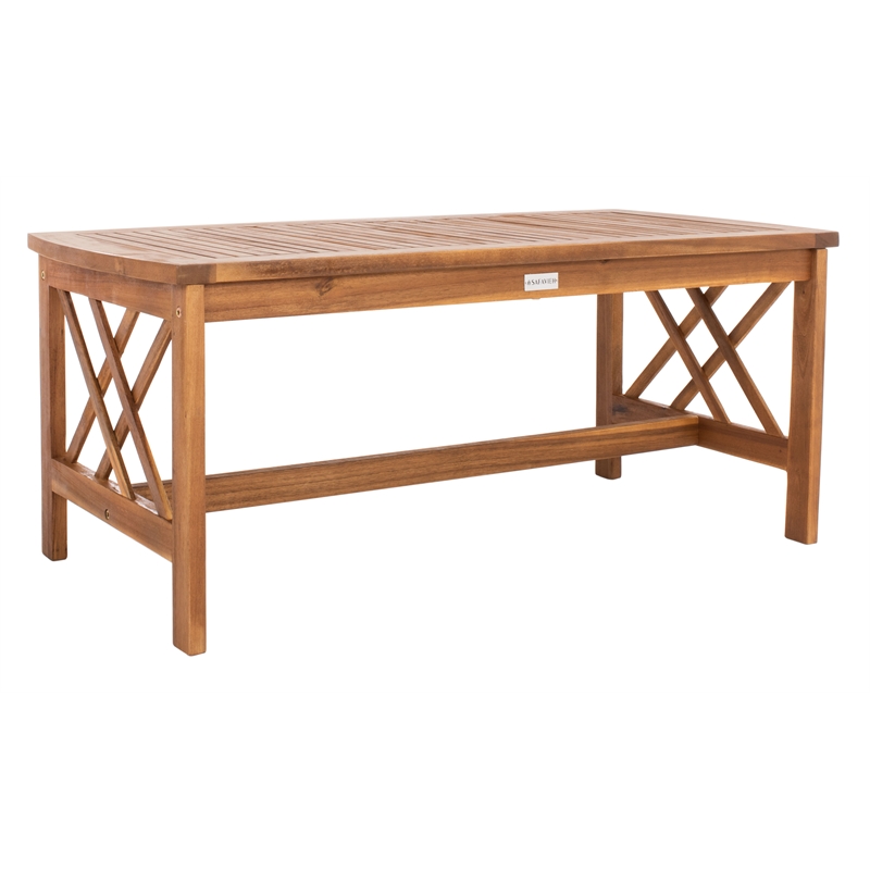 Safavieh Fontana Wood 4 Pc Outdoor Set in Natural / Navy
