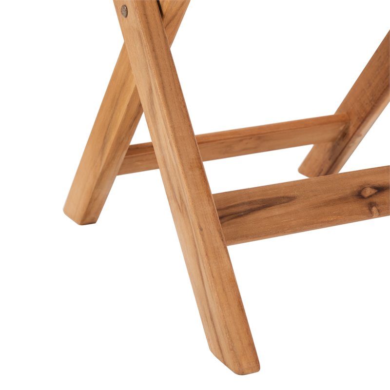 Safavieh Walten 3-Piece Teak/Wood Bistro Set with Flower Shelf in Natural