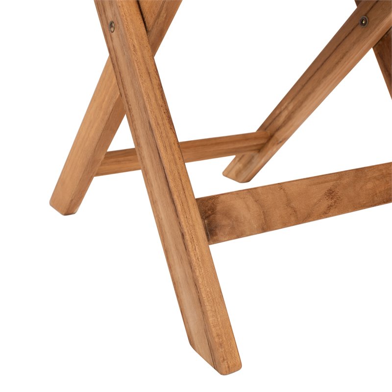 Safavieh Barley 3-Piece Teak/Wood Bistro Set with Flower Shelf in Natural