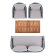 Safavieh Prester 4-Piece Acacia Wood Living Set in Gray Rope/Gray Cushion