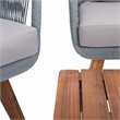 Safavieh Prester 4-Piece Acacia Wood Living Set in Gray Rope/Gray Cushion