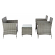 Safavieh Bandele 4-Piece Polyester Wicker/Steel Living Set in Gray