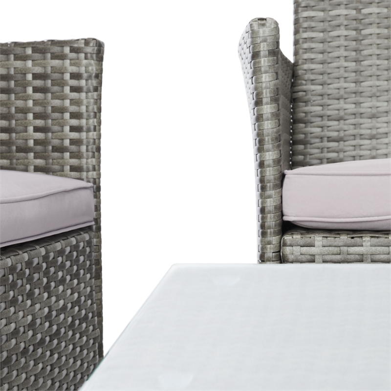 Safavieh Bandele 4-Piece Polyester Wicker/Steel Living Set in Gray