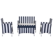 Safavieh Figueroa 4-Piece Rattan Outdoor Set in Navy and White