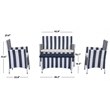 Safavieh Figueroa 4-Piece Rattan Outdoor Set in Navy and White