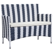 Safavieh Figueroa 4-Piece Rattan Outdoor Set in Navy and White
