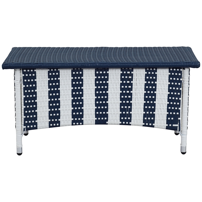Safavieh Figueroa 4-Piece Rattan Outdoor Set in Navy and White