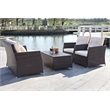 Safavieh Parry 4-Piece Rattan Outdoor Living Set in Brown and Beige