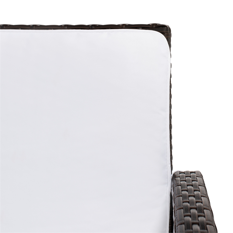 Safavieh Krissy Polyester Fabric/Foam Living Set in Brown/White Cushion