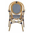Safavieh Rosen Wicker / Rattan Outdoor Arm Chairs in Navy and White (Set of 2)