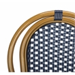 Safavieh Rosen Wicker / Rattan Outdoor Arm Chairs in Navy and White (Set of 2)