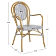 Safavieh Rosen Wicker / Rattan Outdoor Arm Chairs in Gray and White (Set of 2)