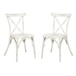 Safavieh Elia Stackable Metal Chairs in Distressed White (Set of 2)