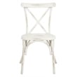 Safavieh Elia Stackable Metal Chairs in Distressed White (Set of 2)