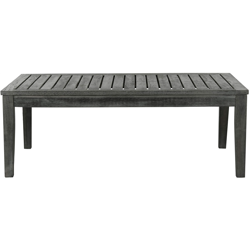 Safavieh Fresno 4-Piece Wood/Polyester Outdoor Set in Dark Slate Gray/Beige