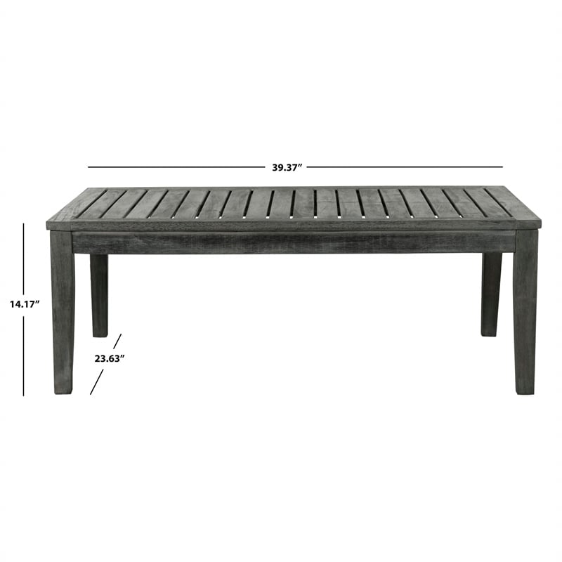 Safavieh Fresno 4-Piece Wood/Polyester Outdoor Set in Dark Slate Gray/Beige