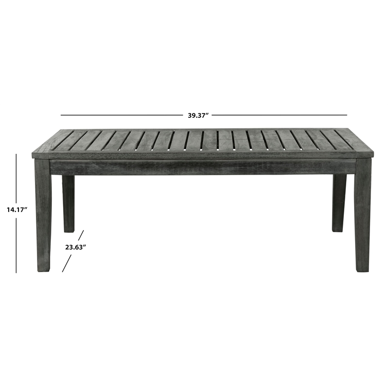 Safavieh Fresno 4-Piece Wood/Polyester Outdoor Set in Dark Slate Gray/Beige