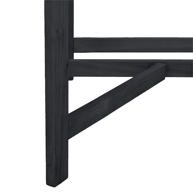 Safavieh Gallo 3-Piece Acacia Wood Outdoor Balcony Bistro Set in Dark Slate Gray