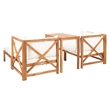 Safavieh Ronson 5-Piece Acacia Wood Frame Sectional Set in Natural and Beige