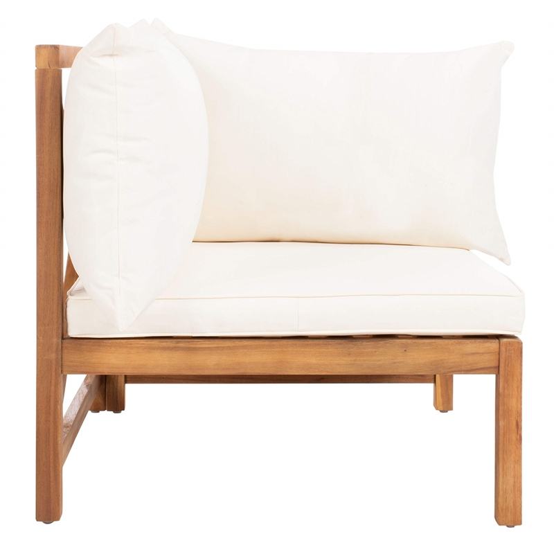 Safavieh Ronson 5-Piece Acacia Wood Frame Sectional Set in Natural and Beige