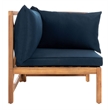 Safavieh Ronson 5-Piece Acacia Wood Frame Sectional Set in Natural and Navy