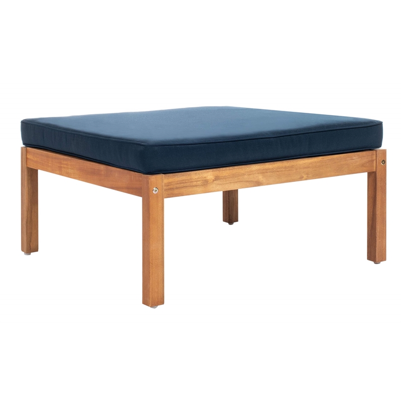 Safavieh Ronson 5-Piece Acacia Wood Frame Sectional Set in Natural and Navy