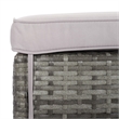 Safavieh Horus Wicker/Polyester/Steel Frame Outdoor Dining Set in Gray/Beige