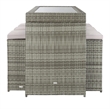 Safavieh Horus Wicker/Polyester/Steel Frame Outdoor Dining Set in Gray/Beige
