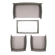 Safavieh Abdul 4-Piece Polyester Wicker/Steel Outdoor Living Set in Gray