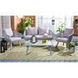 Safavieh Belmi 4-Piece Steel Metal Outdoor Living Set in Gray Rope
