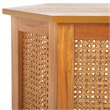 Danez Hexagon Elm Wood and Rattan/Wicker Accent Table in Natural