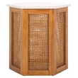 Danez Hexagon Elm Wood Accent Table in White/Natural