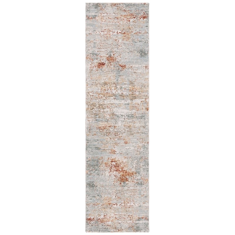 Safavieh Adrianna 4' X 6' Polyester Power Loomed Rug in Blue / Rust