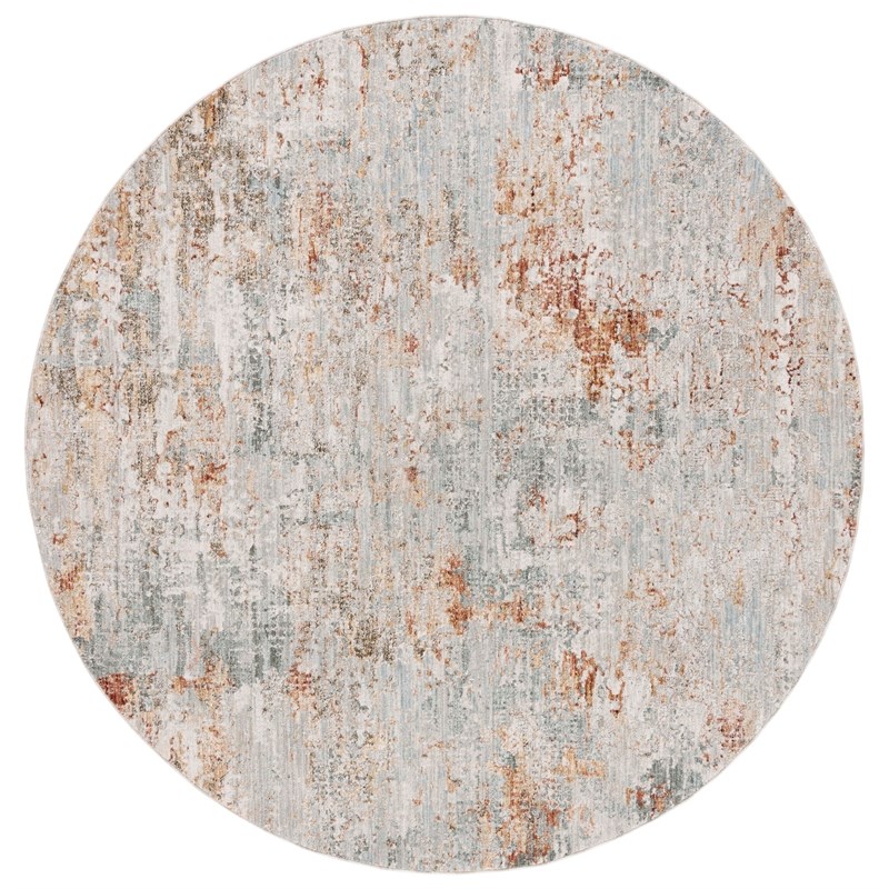 Safavieh Adrianna 4' X 6' Polyester Power Loomed Rug in Blue / Rust