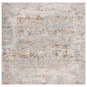Safavieh Adrianna 6'-7&quot X 6'-7&quot Square Polyester Power Loomed Rug in Blue / Gold